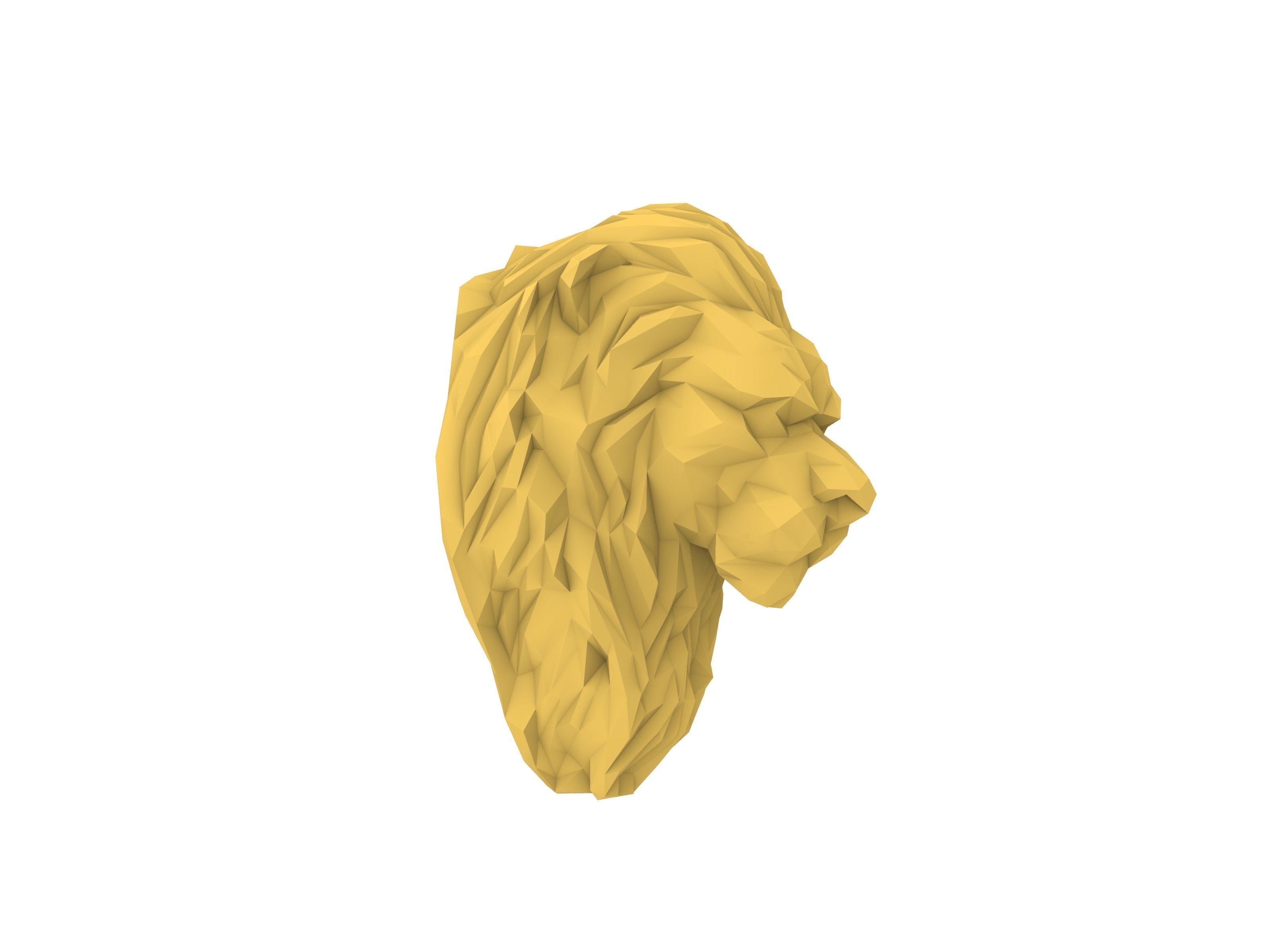 Lion Face Low Poly Stl verified 3D print model_2