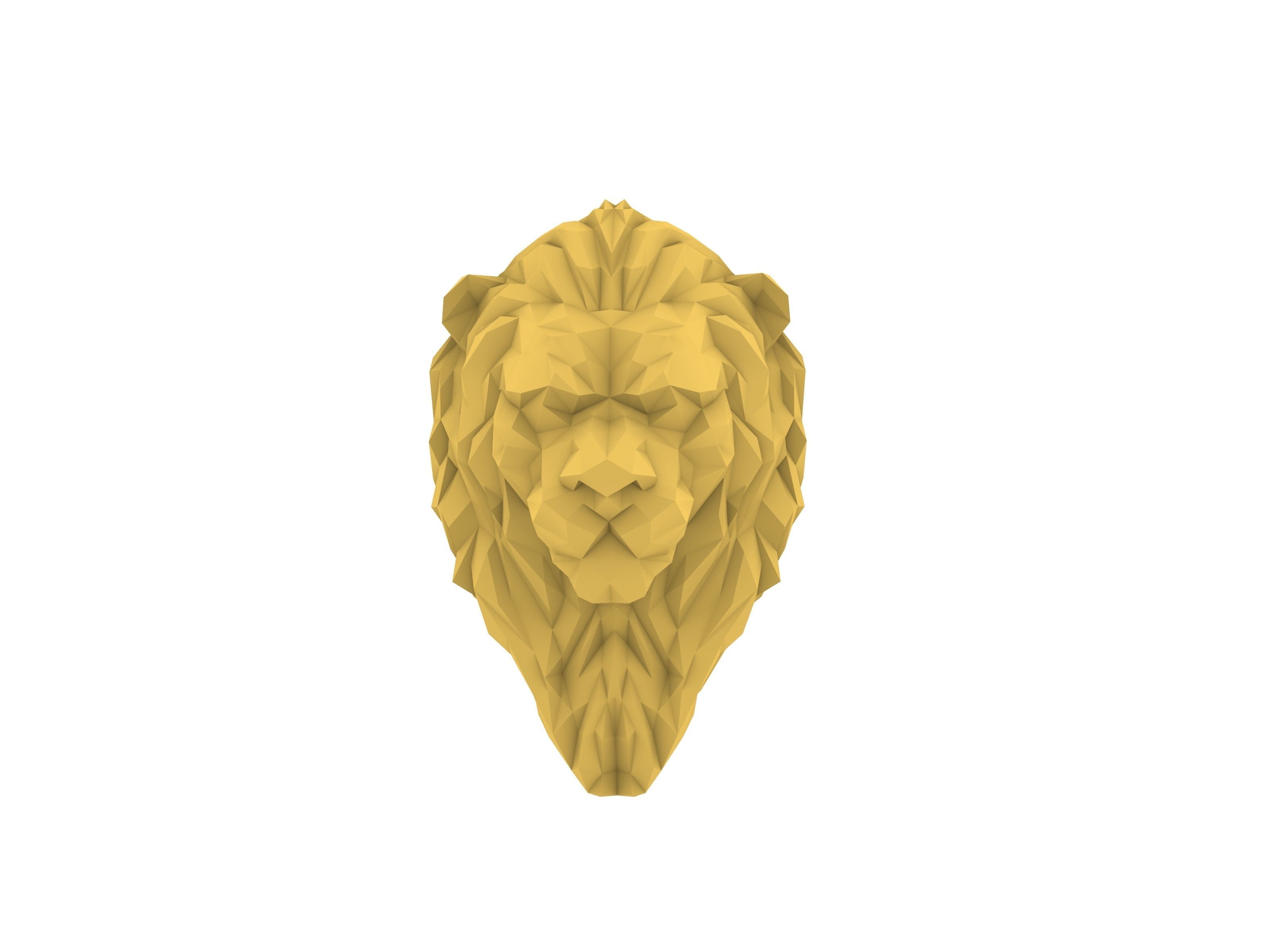 Lion Face Low Poly Stl verified 3D print model_1