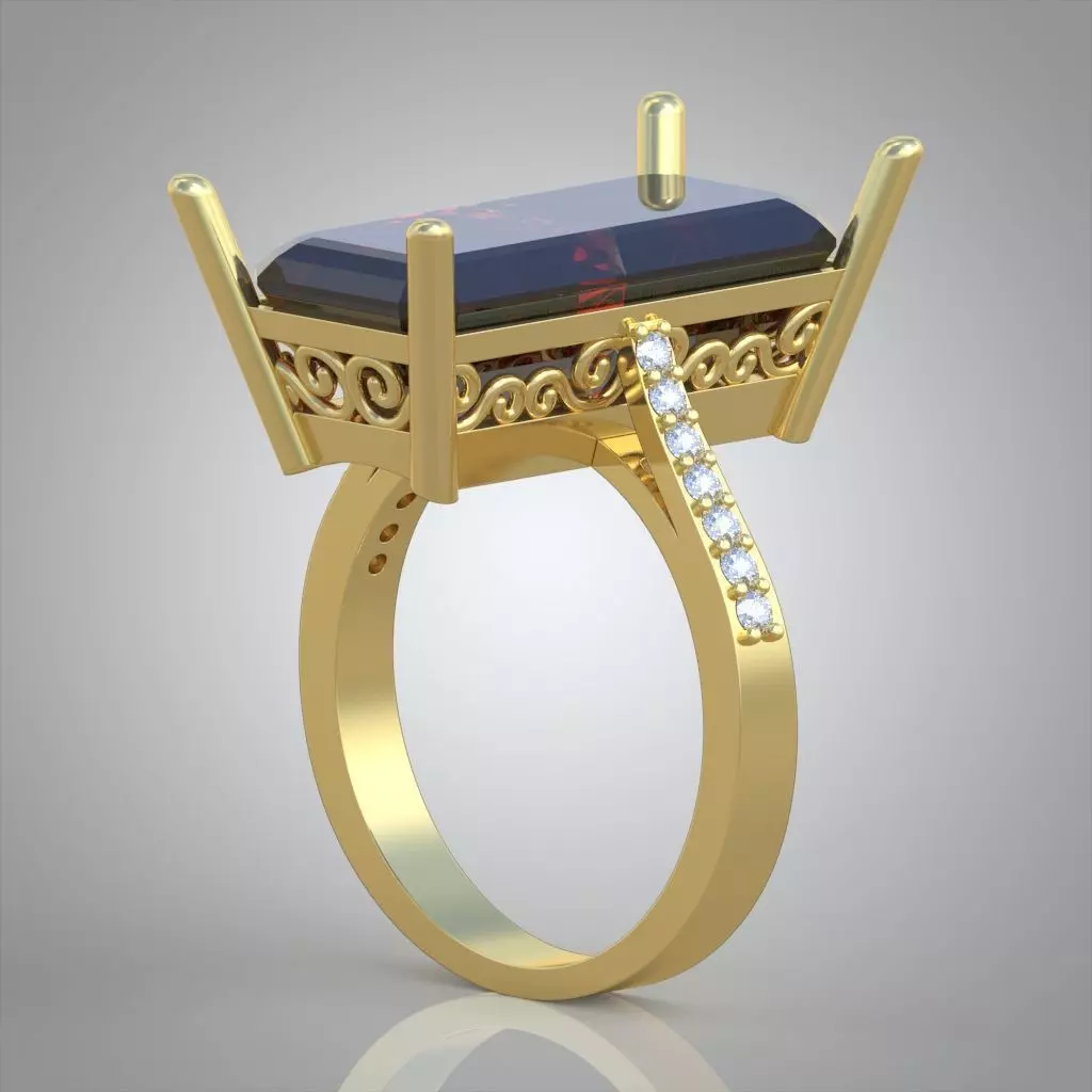 Diamond ring 0506 3D printable model Free 3D print model