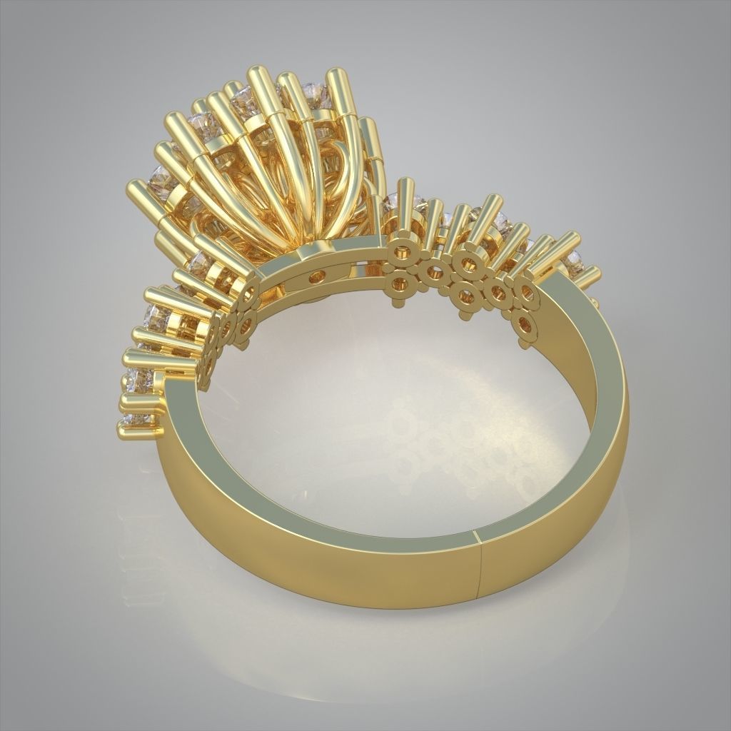 Diamond ring 0507 3D printable model  3D print model_12