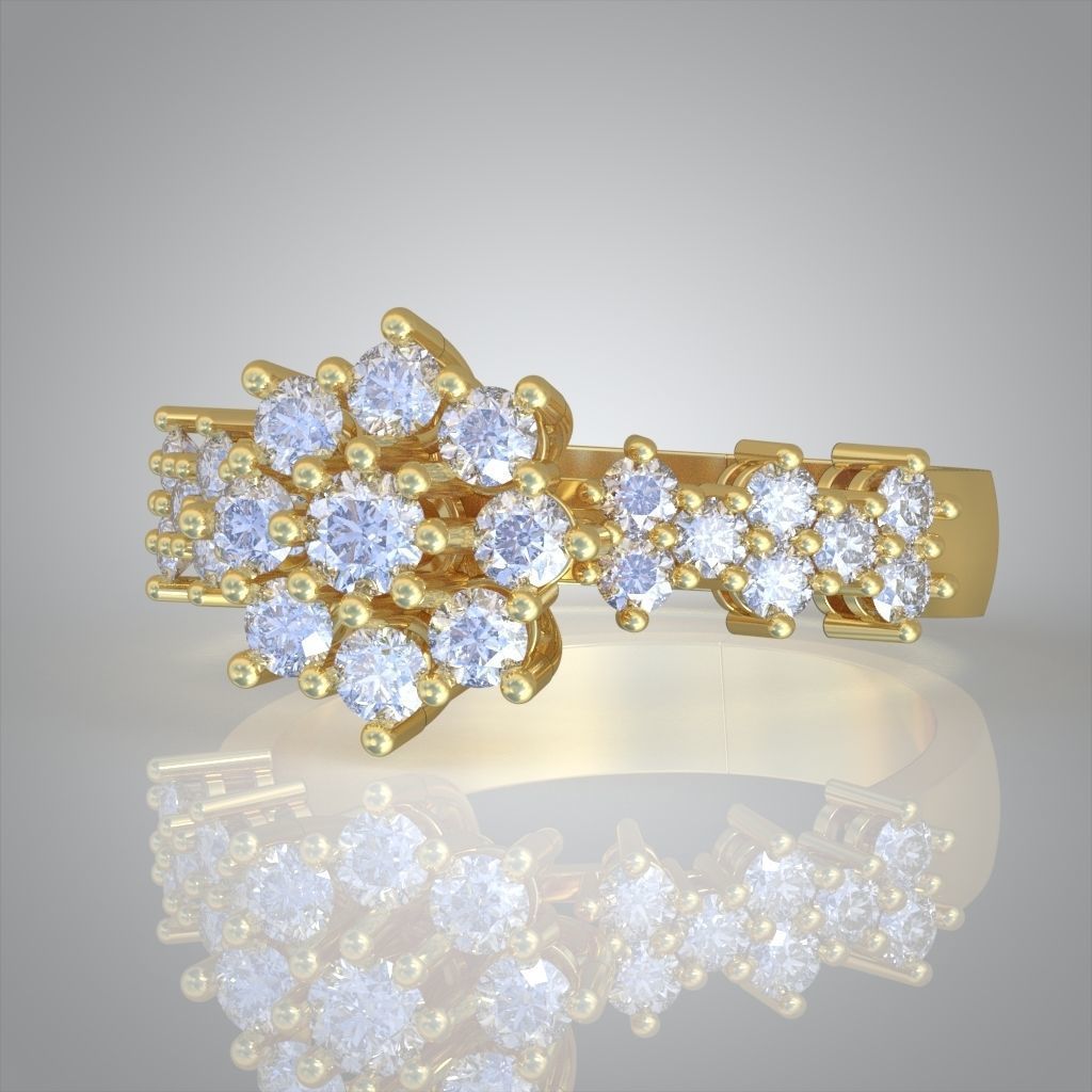 Diamond ring 0507 3D printable model  3D print model_9