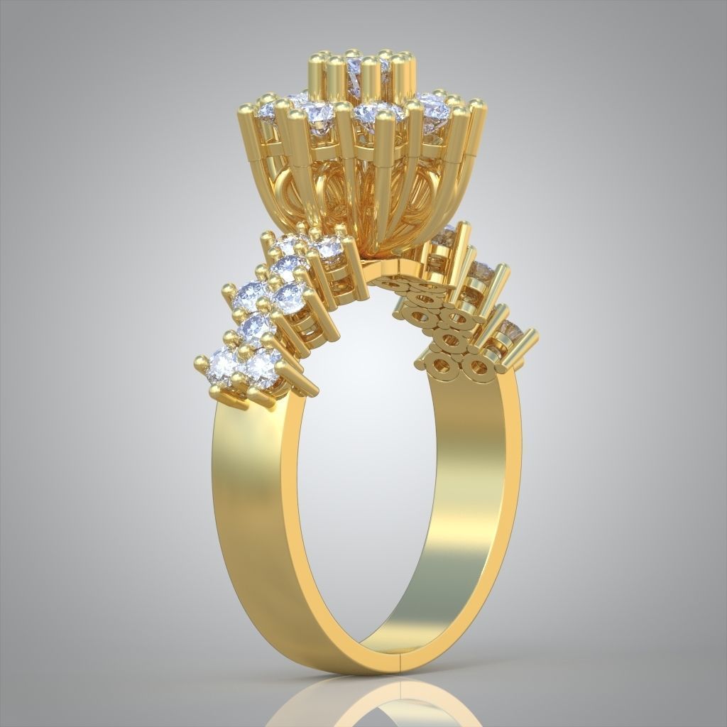Diamond ring 0507 3D printable model  3D print model_6