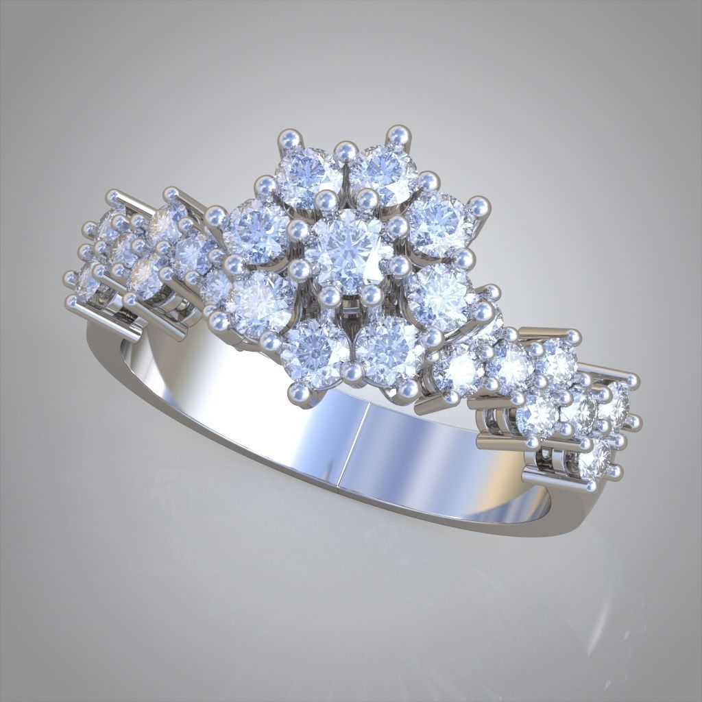 Diamond ring 0507 3D printable model  3D print model_5