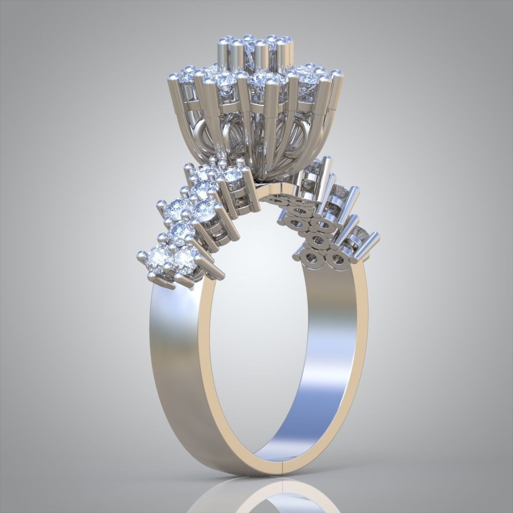 Diamond ring 0507 3D printable model  3D print model_7
