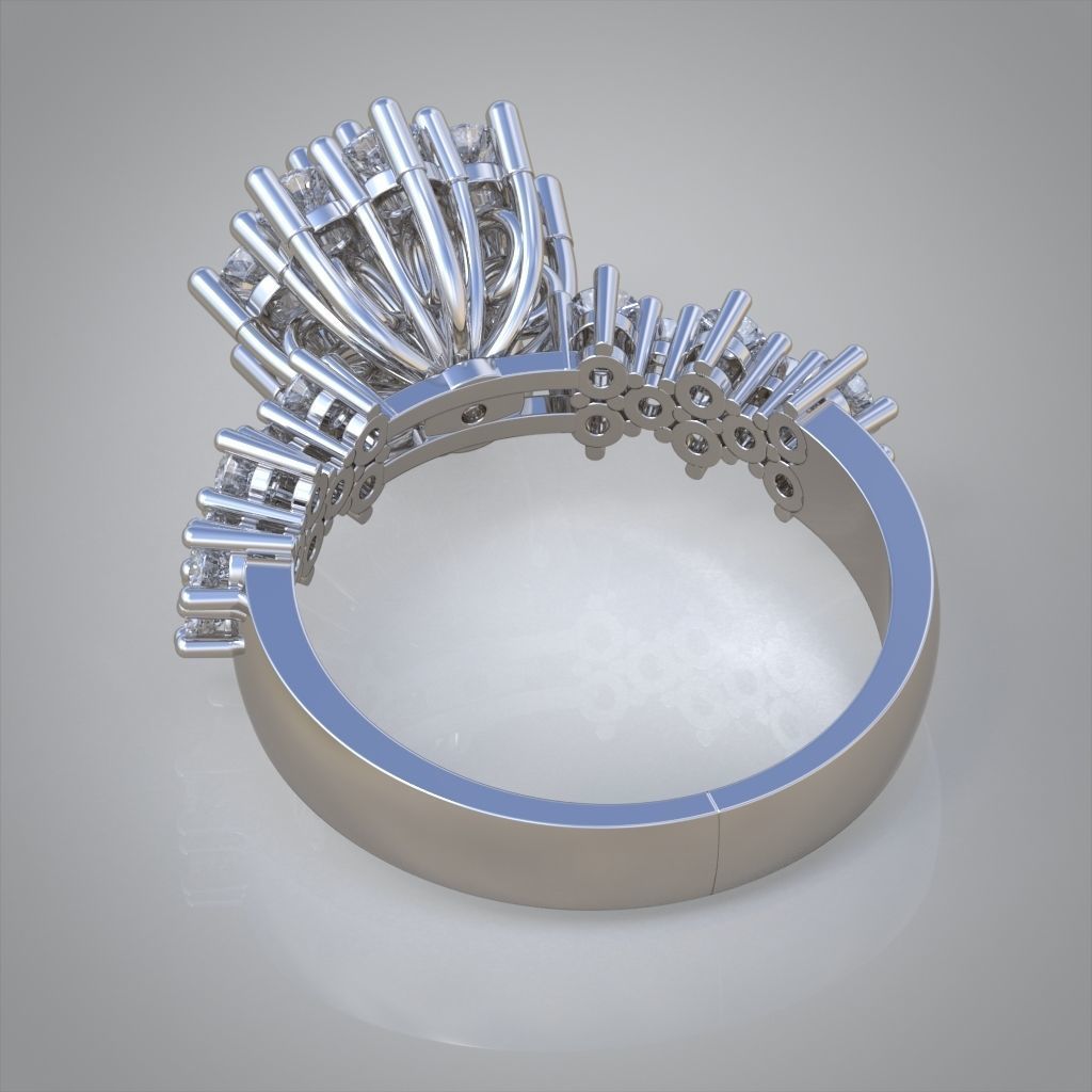 Diamond ring 0507 3D printable model  3D print model_13
