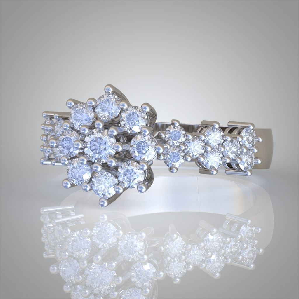 Diamond ring 0507 3D printable model  3D print model_8