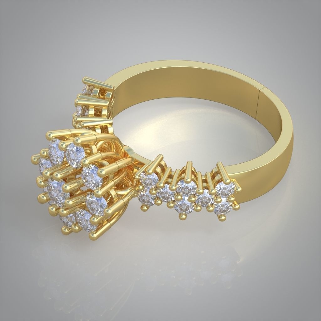 Diamond ring 0507 3D printable model  3D print model_1