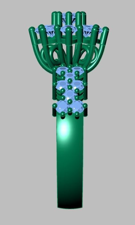 Diamond ring 0507 3D printable model  3D print model_16