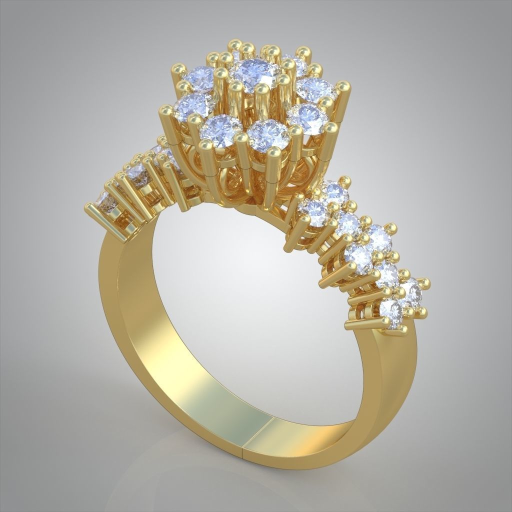 Diamond ring 0507 3D printable model  3D print model_2