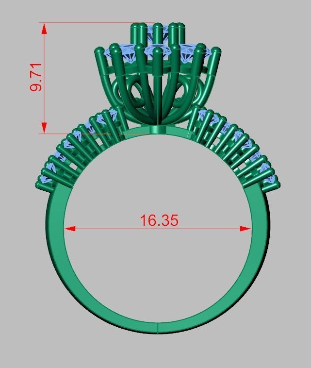 Diamond ring 0507 3D printable model  3D print model_15