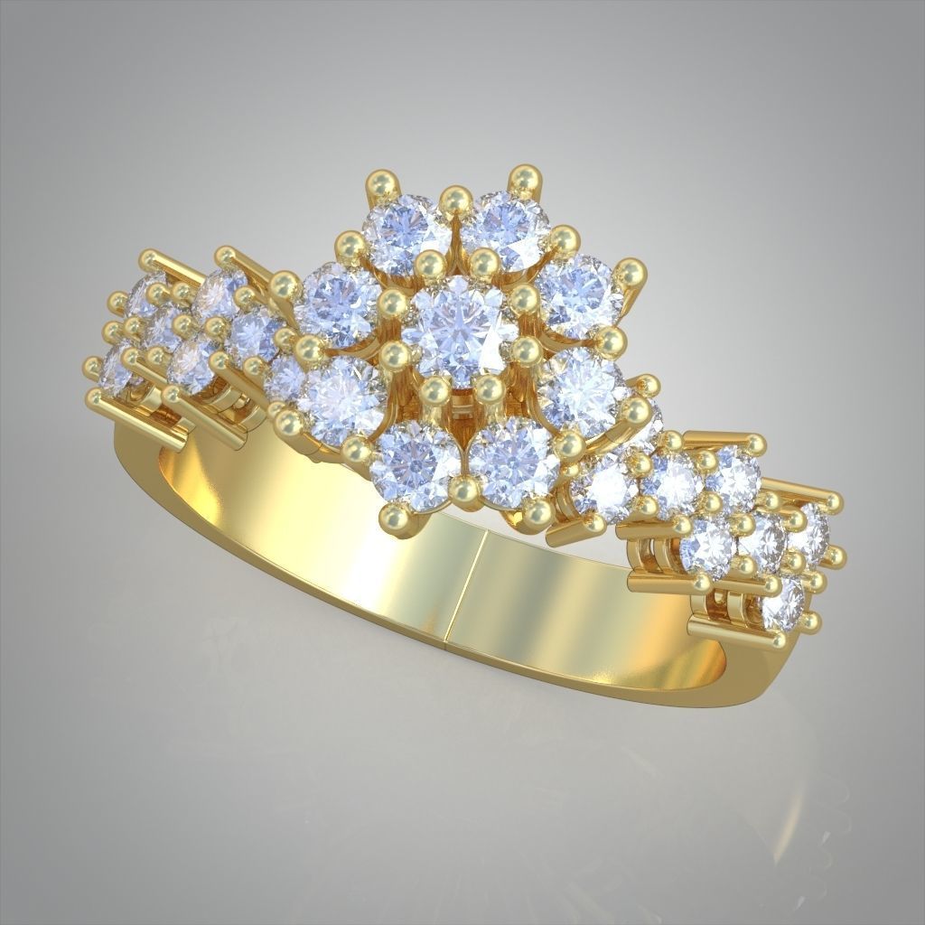 Diamond ring 0507 3D printable model  3D print model_4