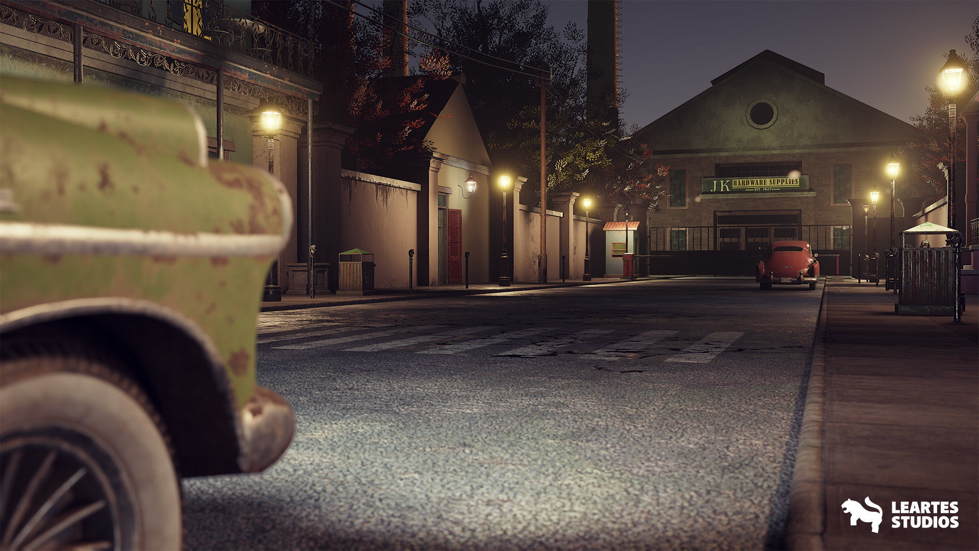 French Quarter Street Environment Low-poly 3D model_9