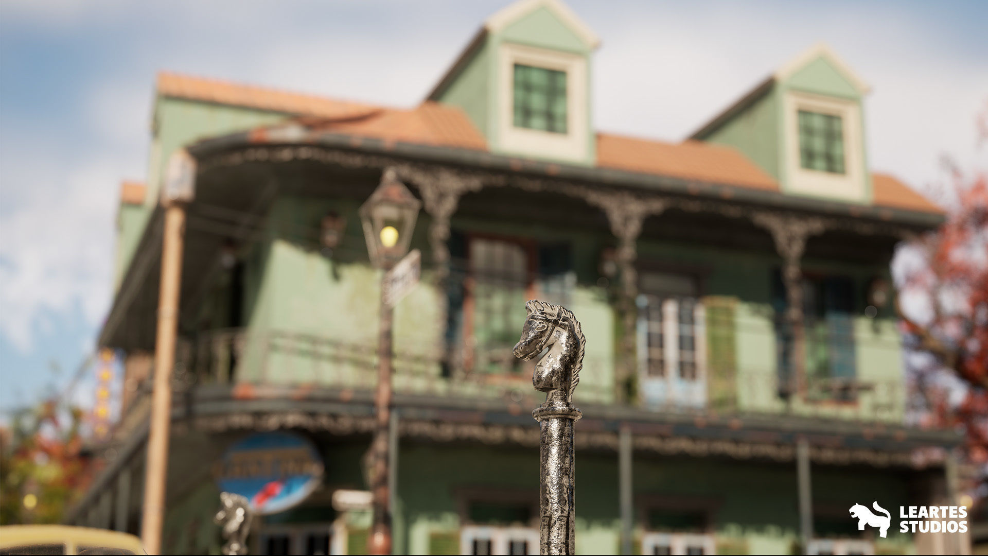 French Quarter Street Environment Low-poly 3D model_18