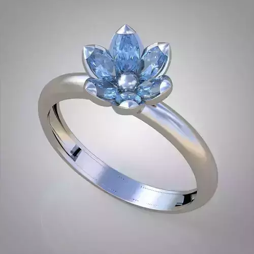 Diamond ring 0509 3D printable model 10