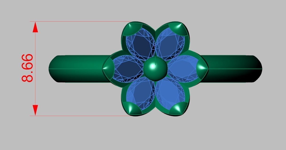 Diamond ring 0509 3D printable model 10 3D print model_15