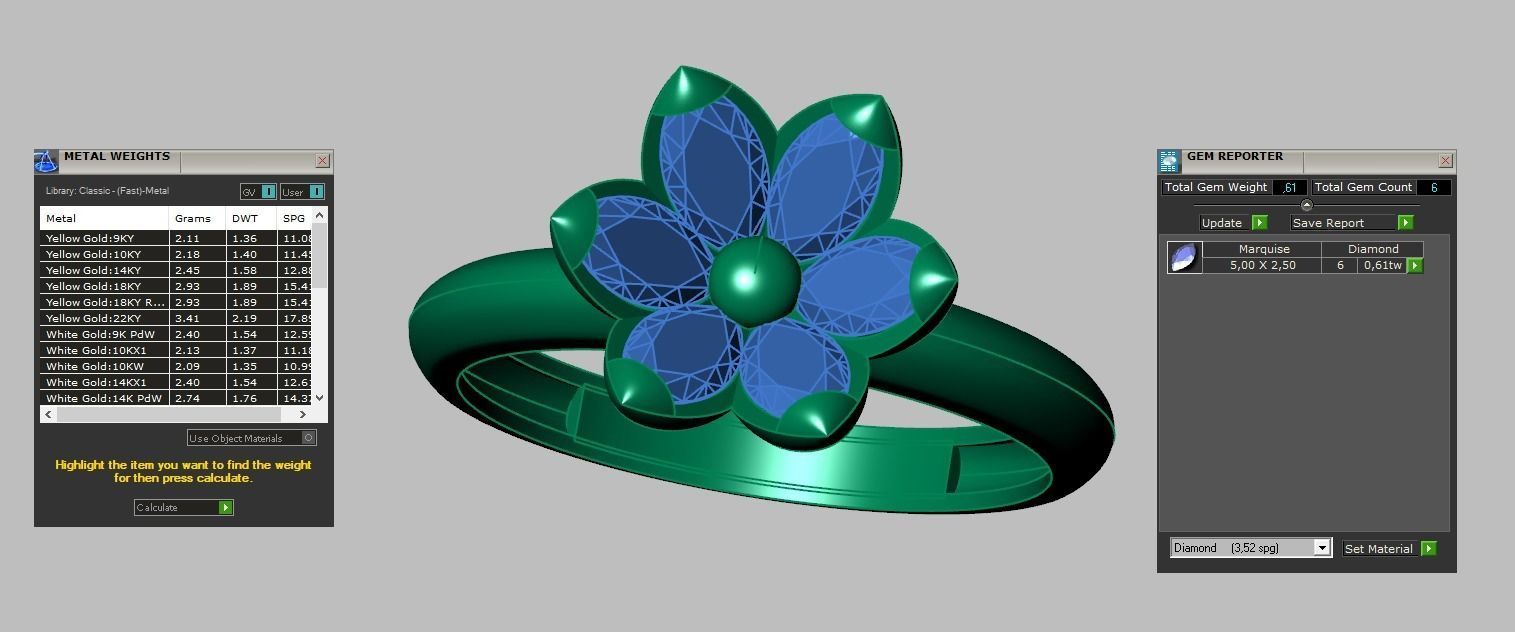 Diamond ring 0509 3D printable model 10 3D print model_16