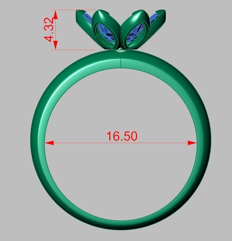 Diamond ring 0509 3D printable model 10 3D print model_12