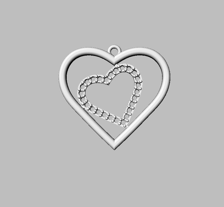 Heart Diamond Pendant 3D print model_18