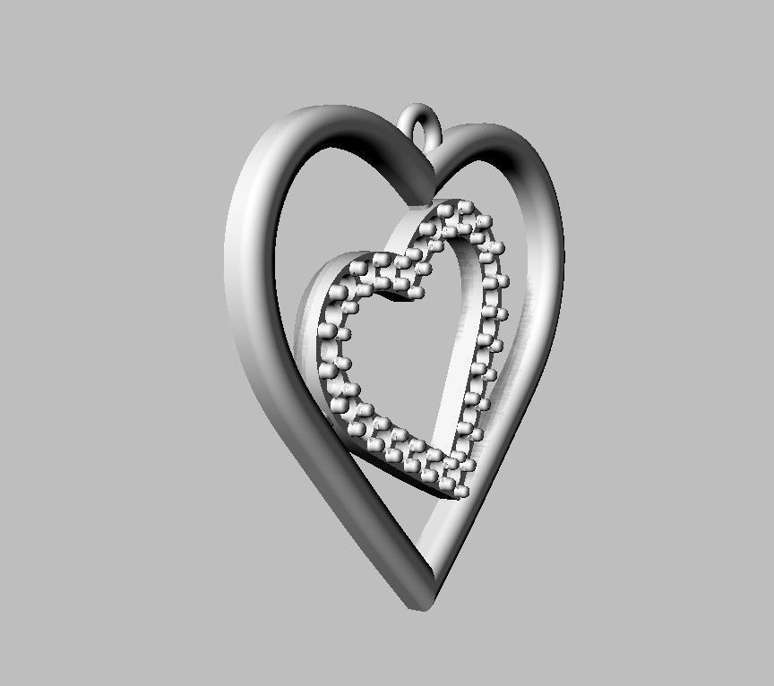 Heart Diamond Pendant 3D print model_16