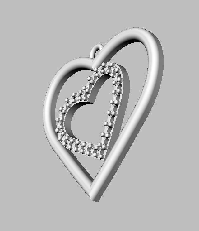 Heart Diamond Pendant 3D print model_17