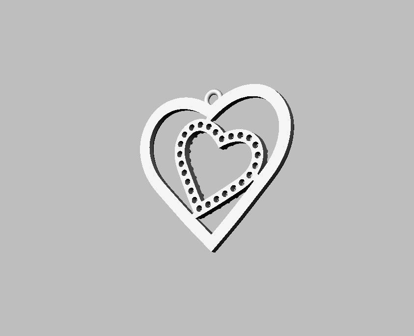 Heart Diamond Pendant 3D print model_19