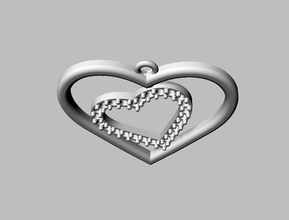 Heart Diamond Pendant 3D print model_15