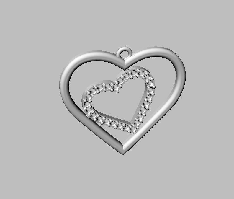 Heart Diamond Pendant 3D print model_20