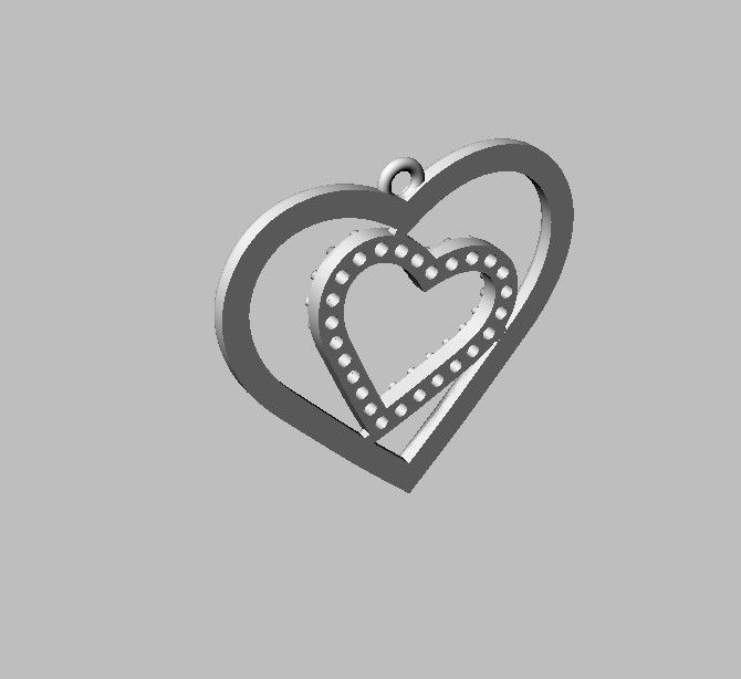 Heart Diamond Pendant 3D print model_21
