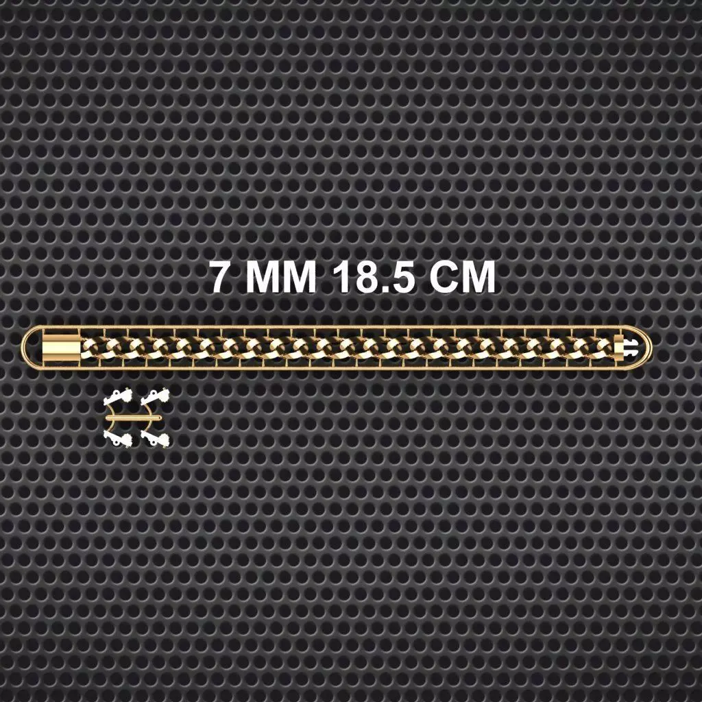 7 MM 18 CM CUBAN LINK CHAIN FOR BRACELET OR NECKLACE 3D print model_0