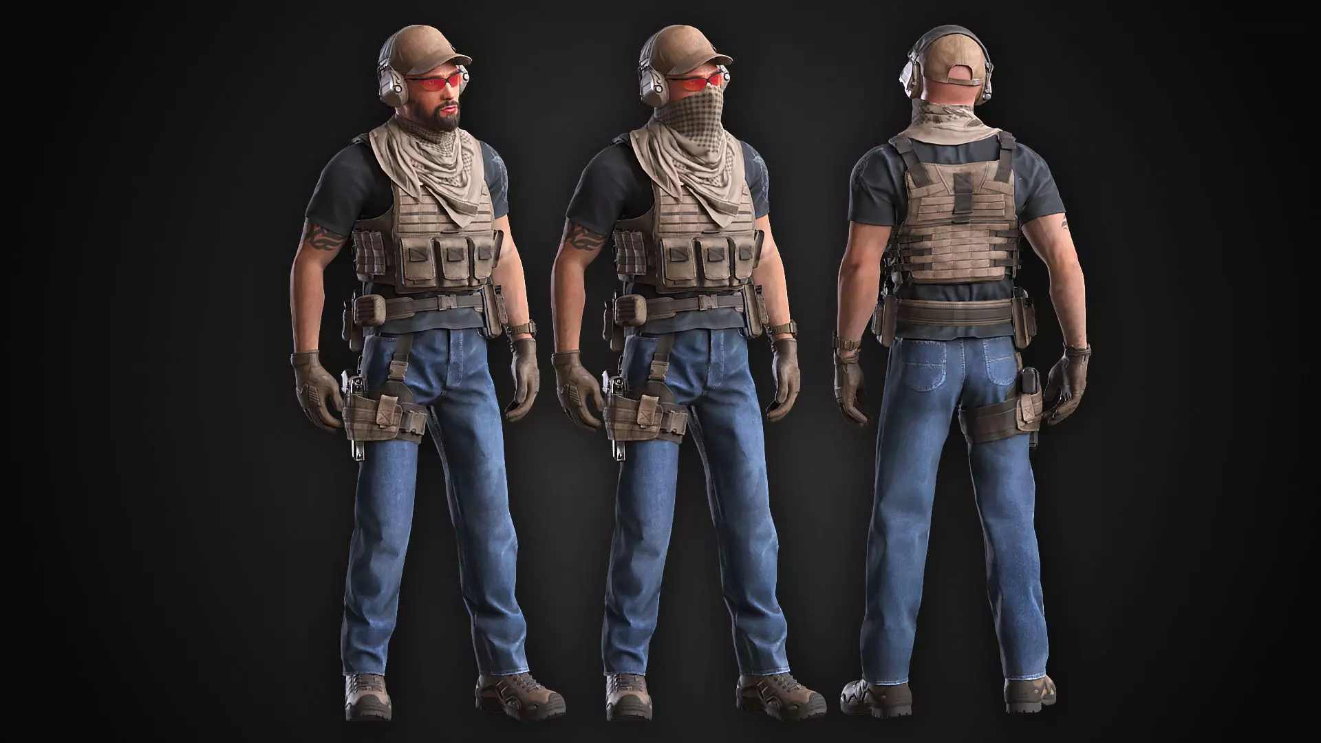 Spec Ops Soldier Low-poly 3D model