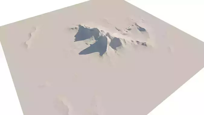 Island Height Maps Low-poly 3D model