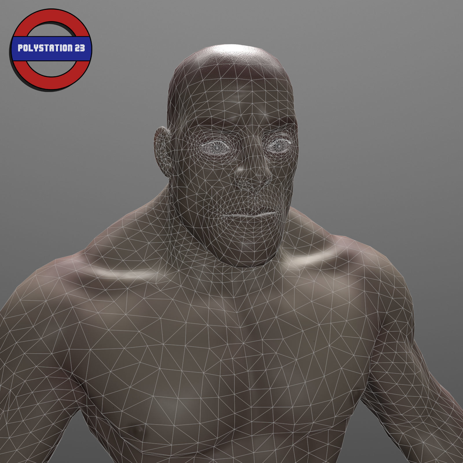 human anatomy male body stylized cartoon v1 Low-poly 3D model_18