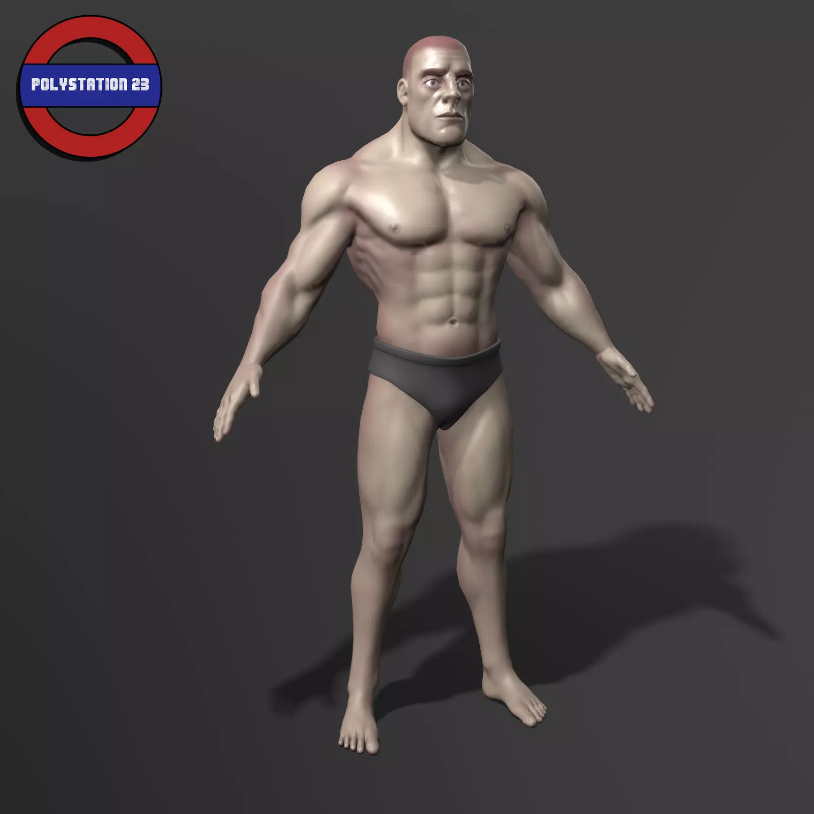 human anatomy male body stylized cartoon v1 Low-poly 3D model_0