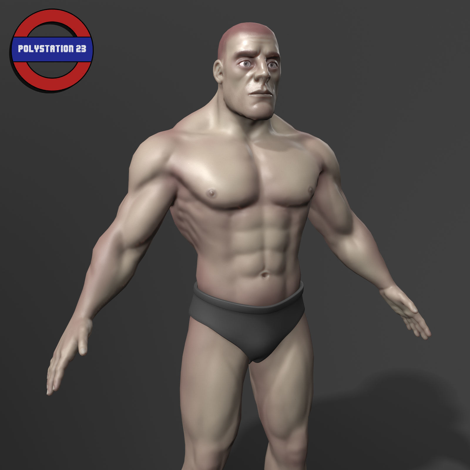human anatomy male body stylized cartoon v1 Low-poly 3D model_7