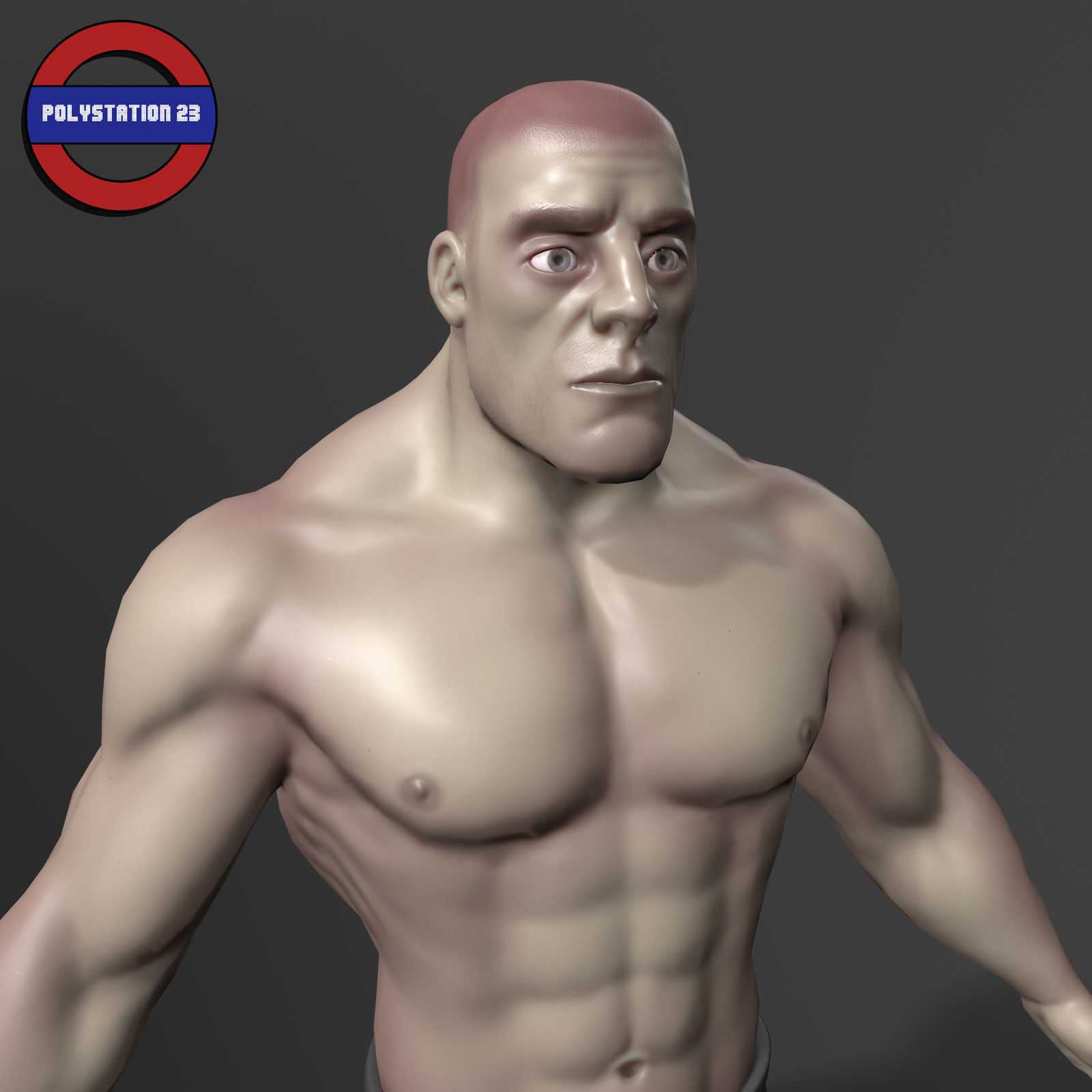 human anatomy male body stylized cartoon v1 Low-poly 3D model_11