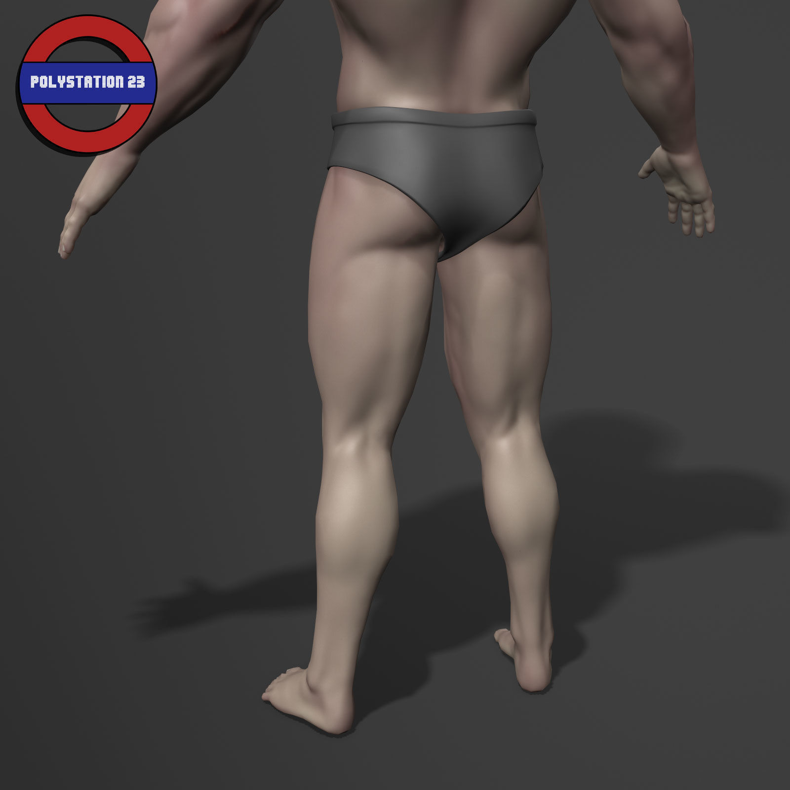 human anatomy male body stylized cartoon v1 Low-poly 3D model_10