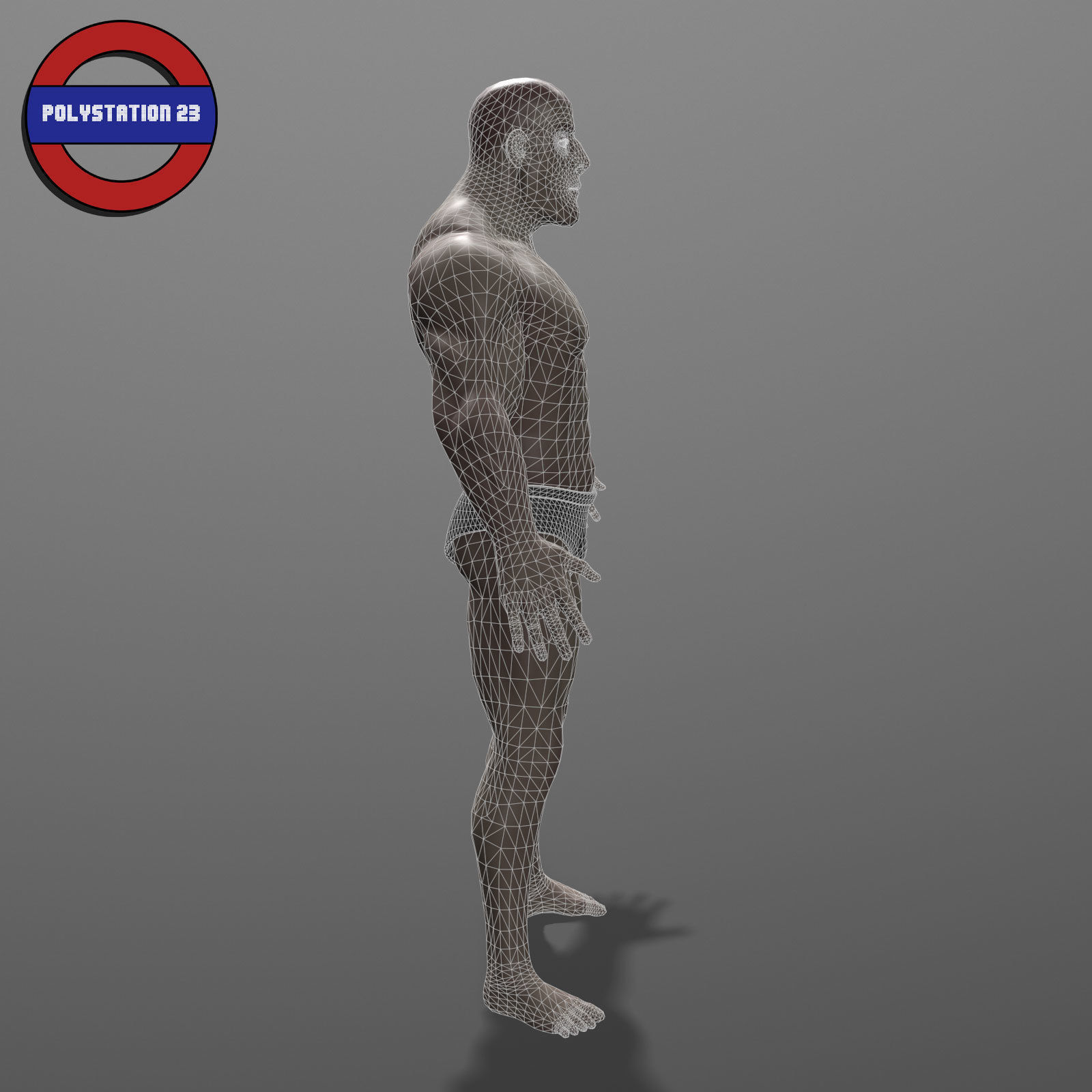 human anatomy male body stylized cartoon v1 Low-poly 3D model_17