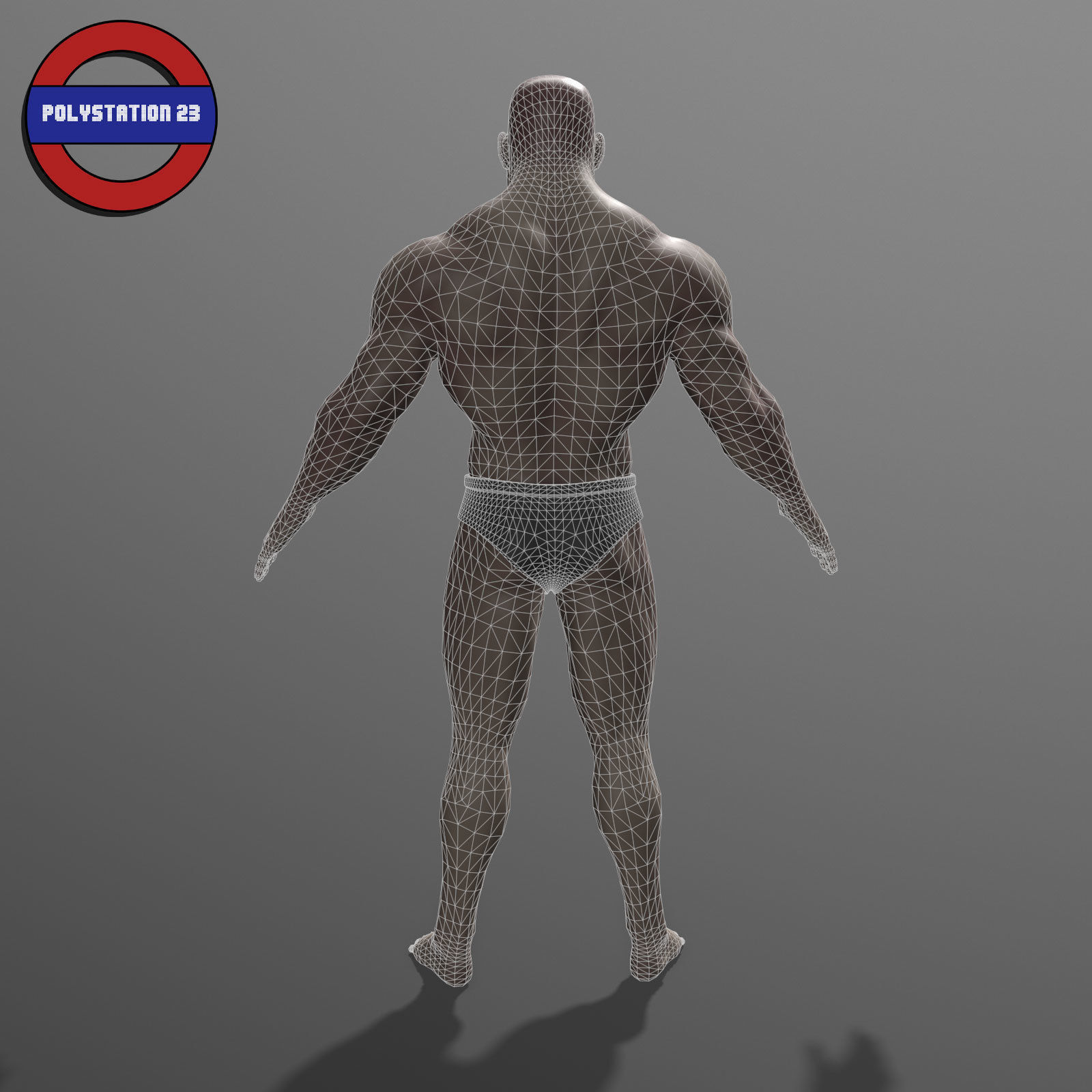 human anatomy male body stylized cartoon v1 Low-poly 3D model_16