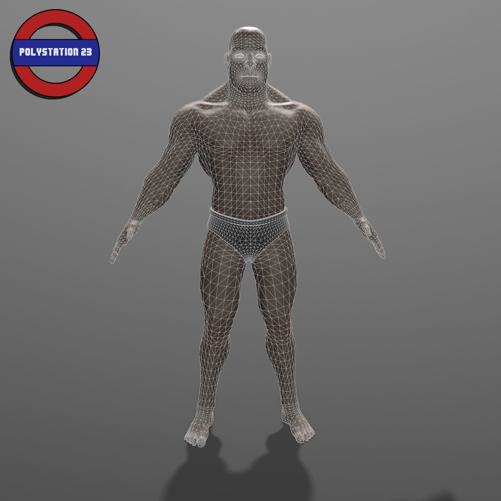 human anatomy male body stylized cartoon v1 Low-poly 3D model_15