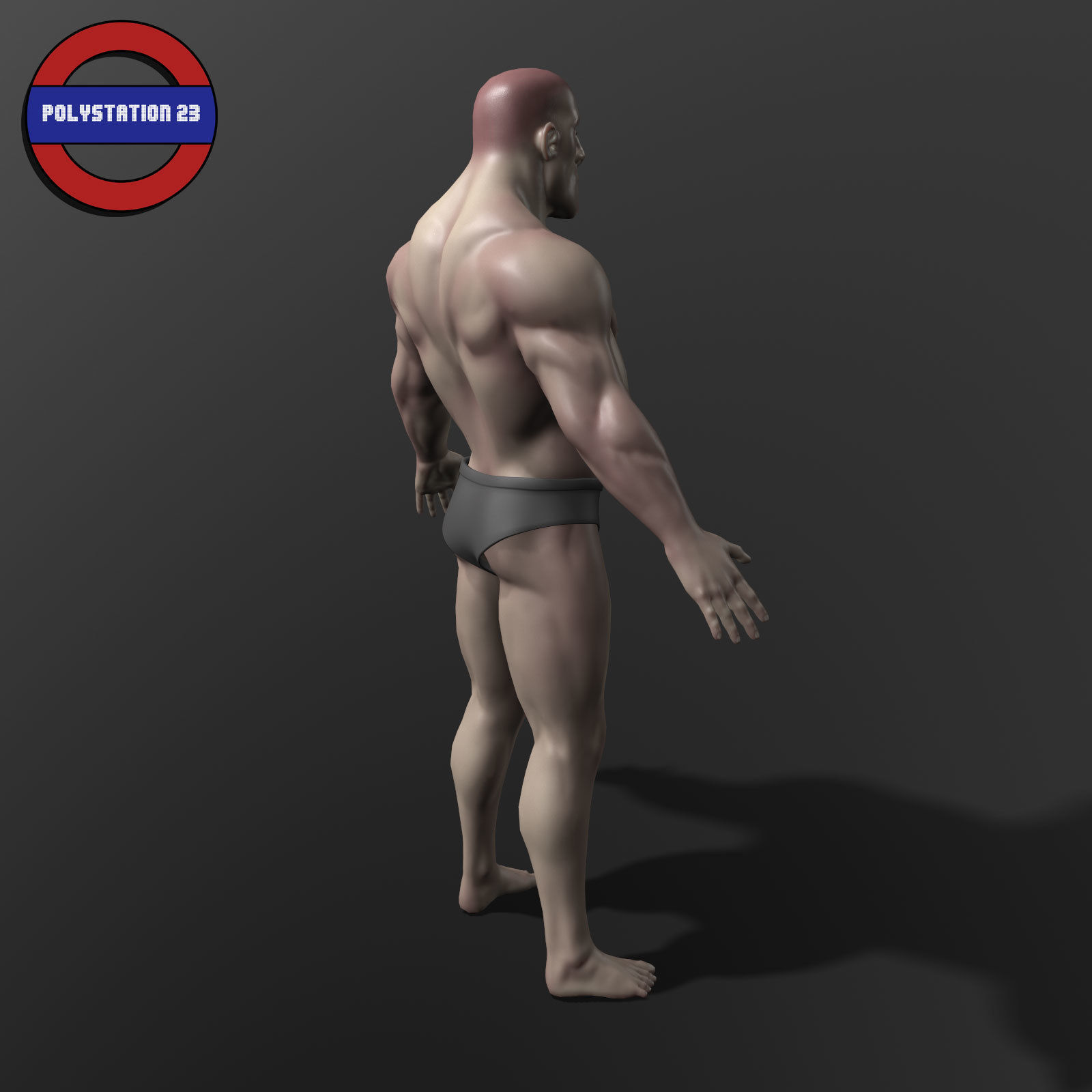 human anatomy male body stylized cartoon v1 Low-poly 3D model_5
