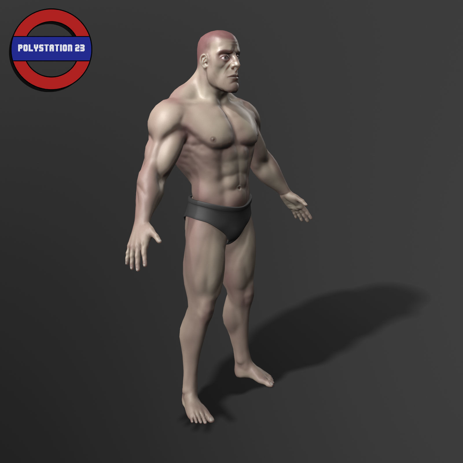 human anatomy male body stylized cartoon v1 Low-poly 3D model_6