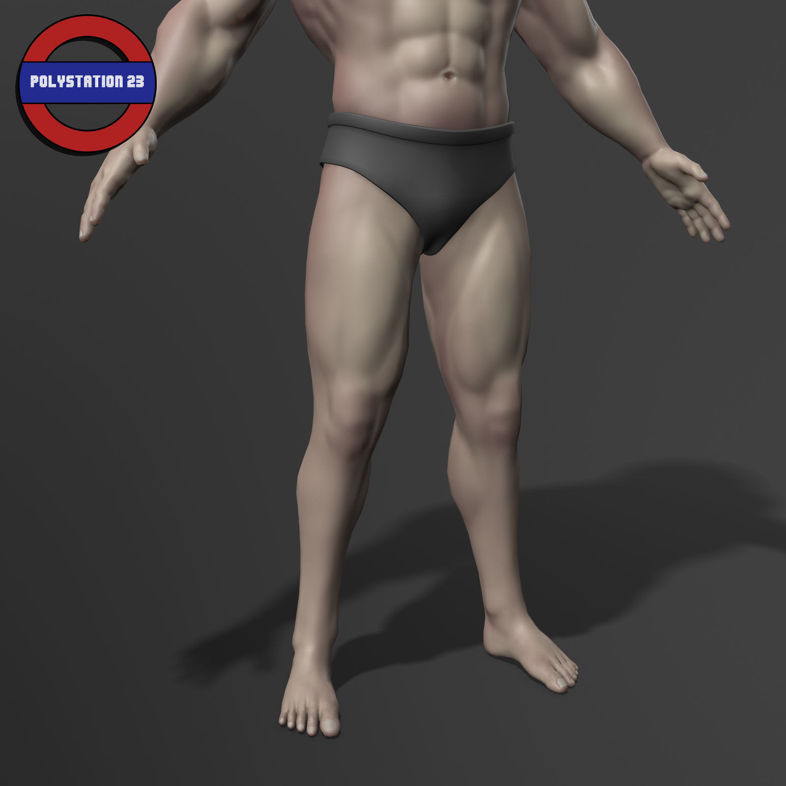 human anatomy male body stylized cartoon v1 Low-poly 3D model_8