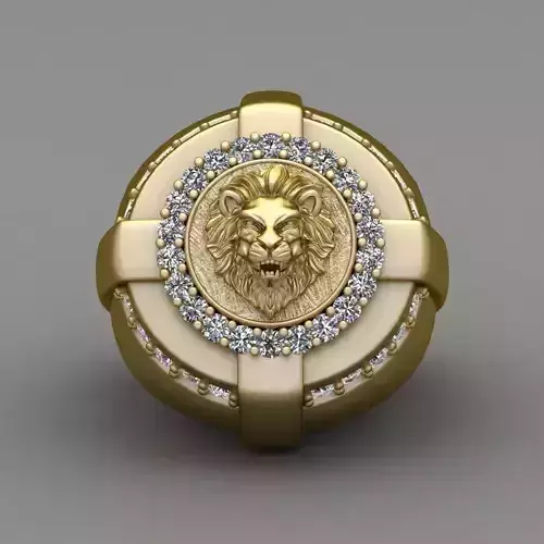 Angry Lion Ring 3d Print Model 