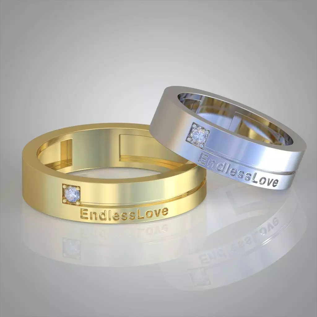 Diamond ring 0517 3D printable model9 Free 3D print model