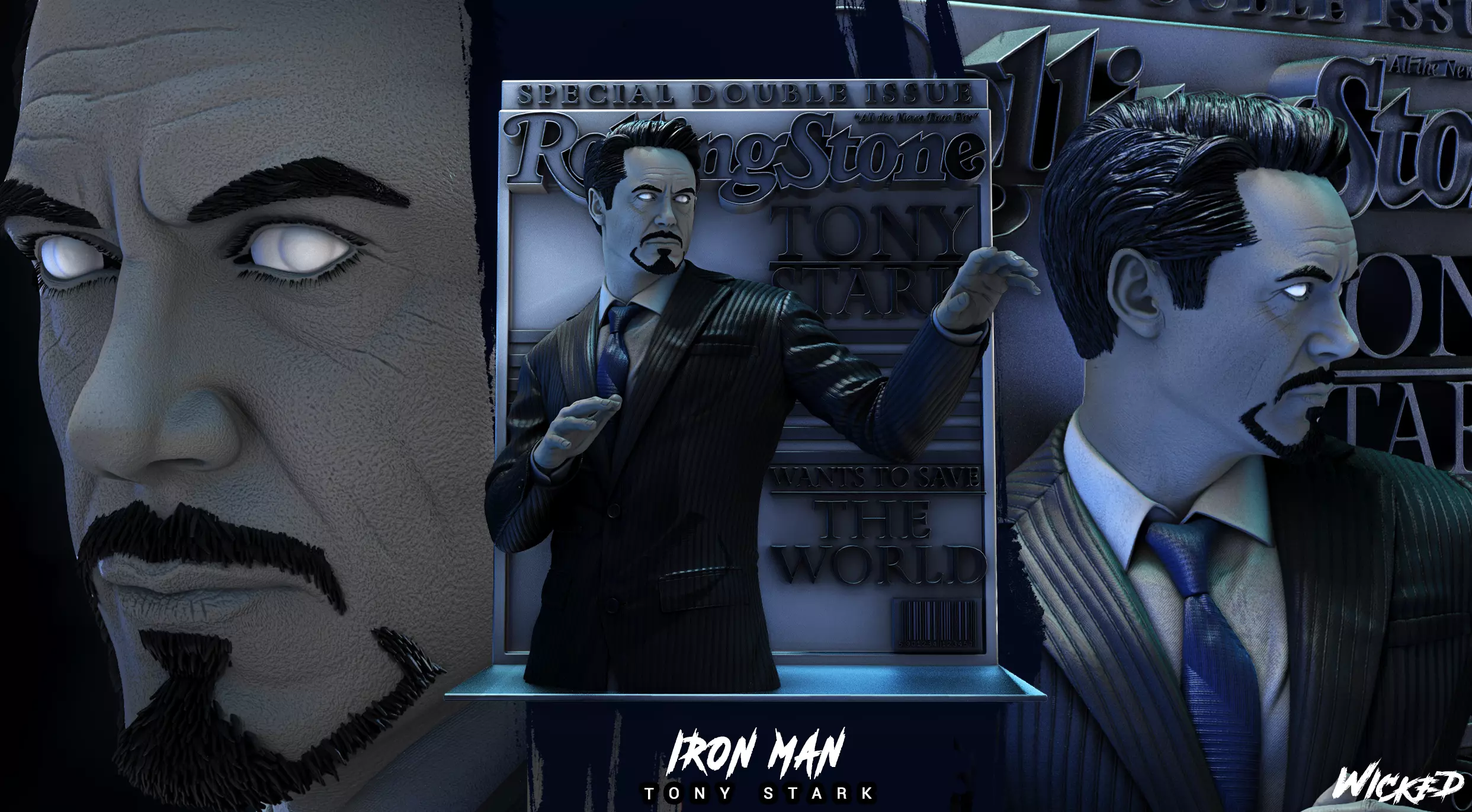 Wicked Tony Stark Wall Tested and ready for 3d printing 3D print model