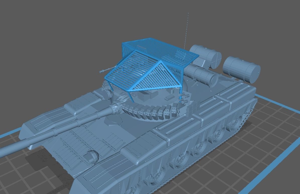 Slat Armor Cope Cage RPG cage for Turret 3D print model_2