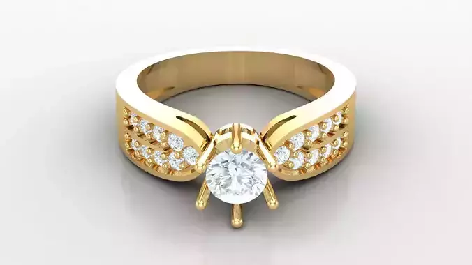 SLT 83 Solitaire Diamond Women Ring Version 2