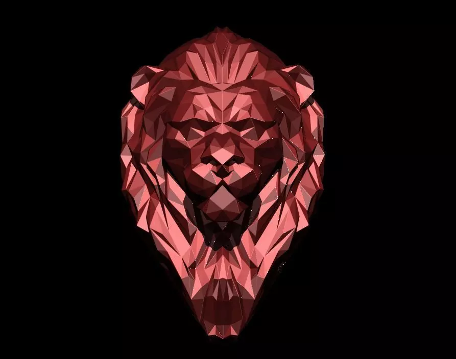 Lion Pendant Low Poly 3D print model