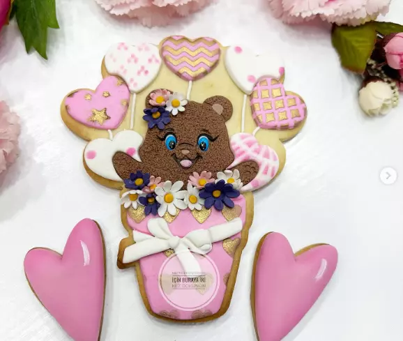 Tedd Bear on baloon Cookie cutter set  3D print model_0