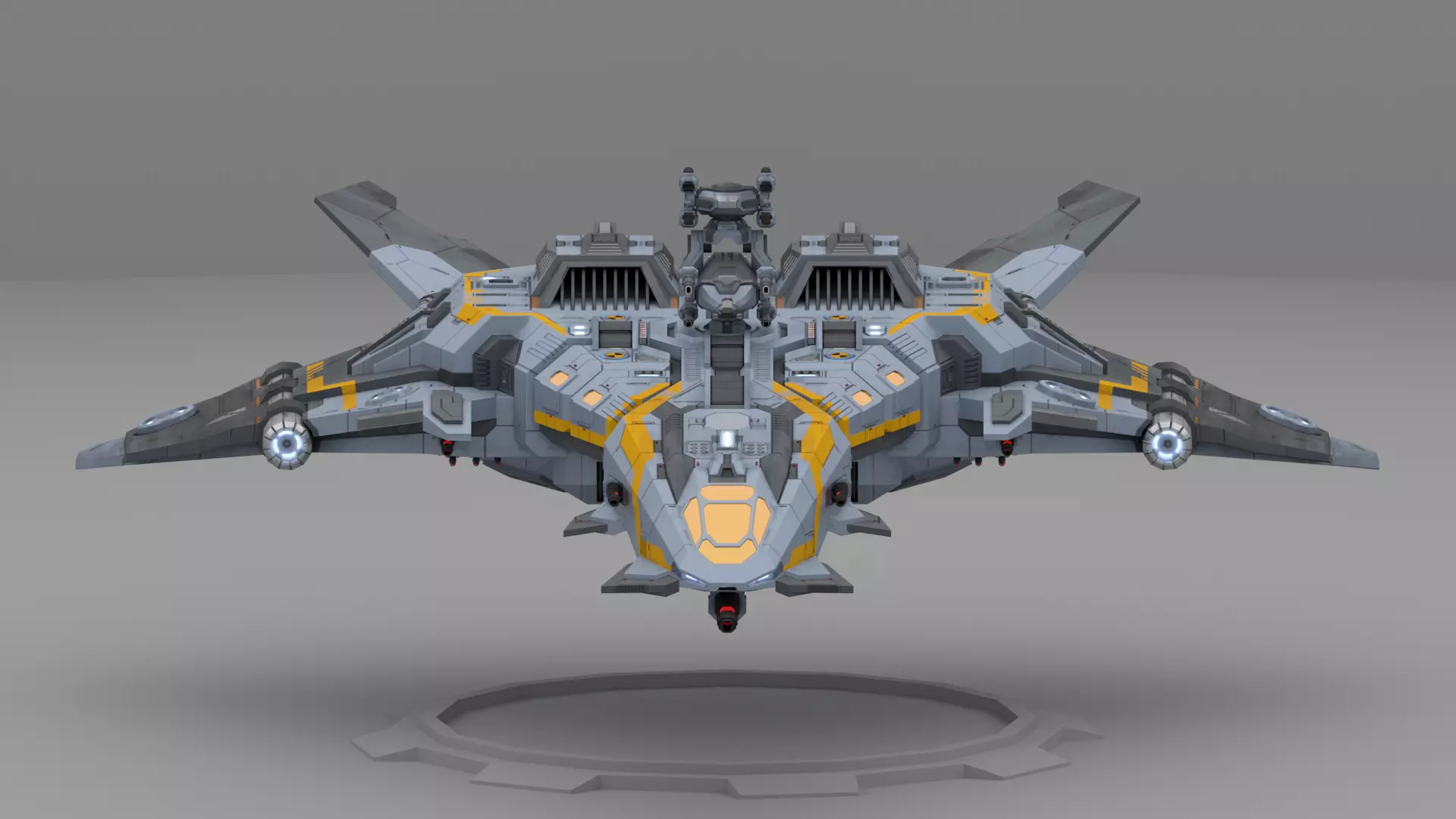 Anca Lowpoly Animated Gunship Low-poly 3D model